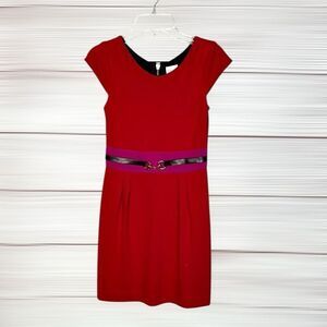 ZOE Ltd Red Dress Cap Sleeve Rayon Blend Jersey Girls size 10 made in USA